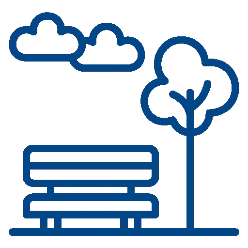 Icoon bank boom blauw